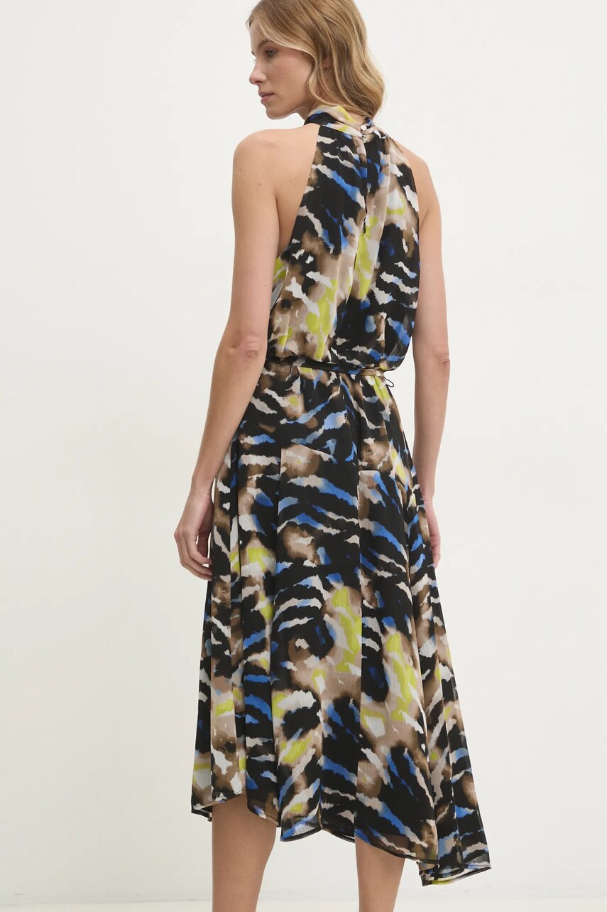 Сукня Dkny колір чорний midi розкльошена P4KBGZ62