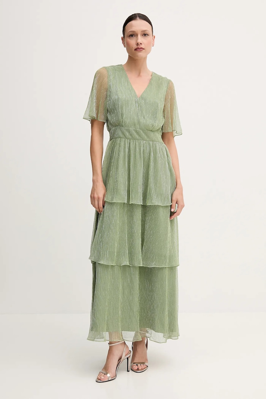 OUI rochie culoarea verde, maxi, dreapta, 93061