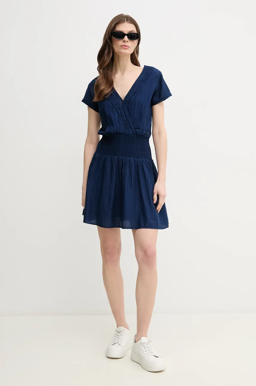 Платье Pepe Jeans DEA цвет синий mini расклешённое PL953686 Платье Pepe Jeans DEA цвет синий mini расклешённое PL953686