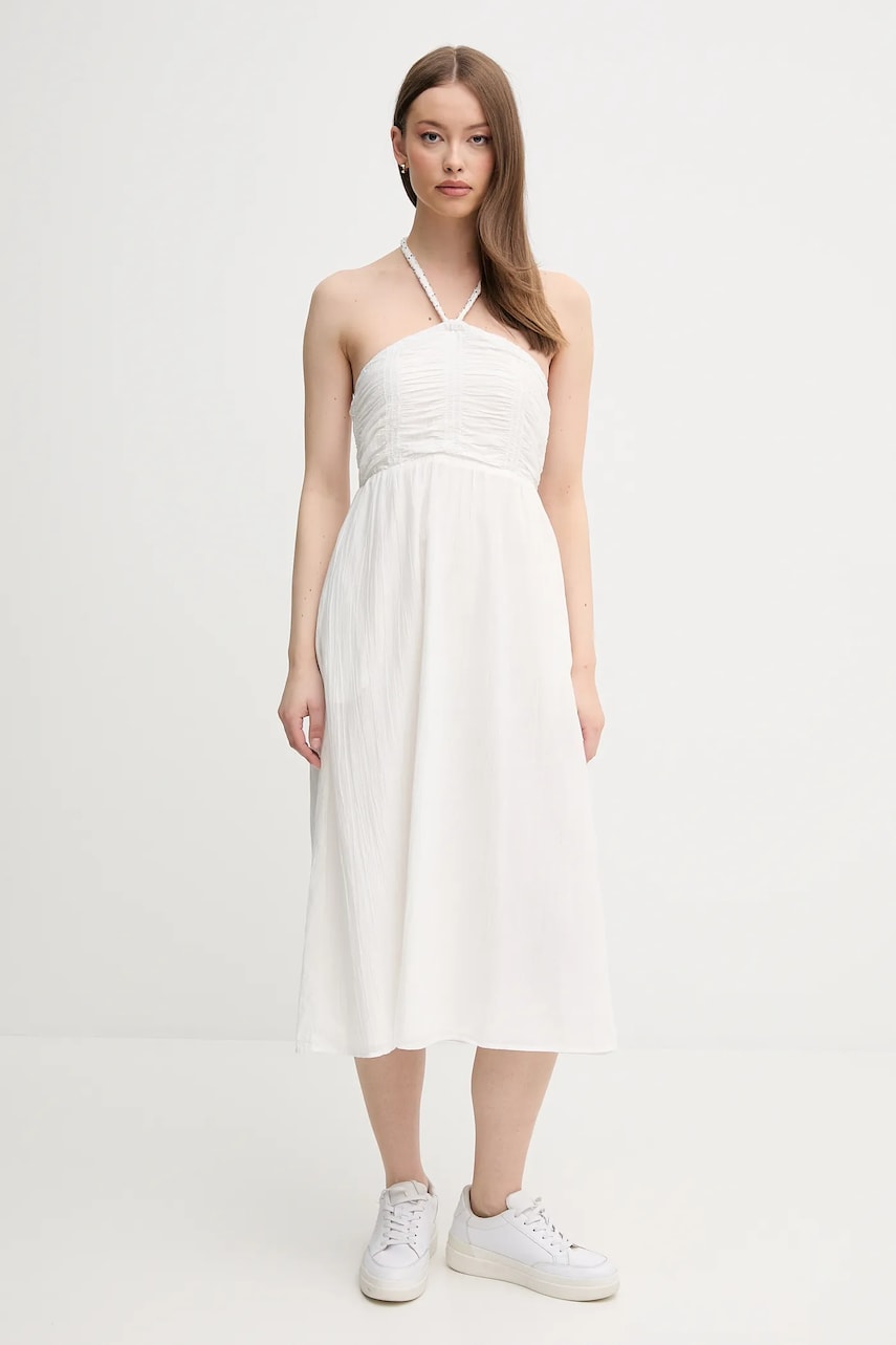 Pepe Jeans rochie DOROTHA culoarea bej, mini, evazati, PL953689 Pepe Jeans rochie DOROTHA culoarea bej, mini, evazati, PL953689