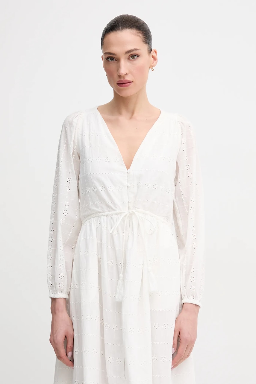 Бавовняна сукня Pepe Jeans DEEPTY колір бежевий midi розкльошена PL953693