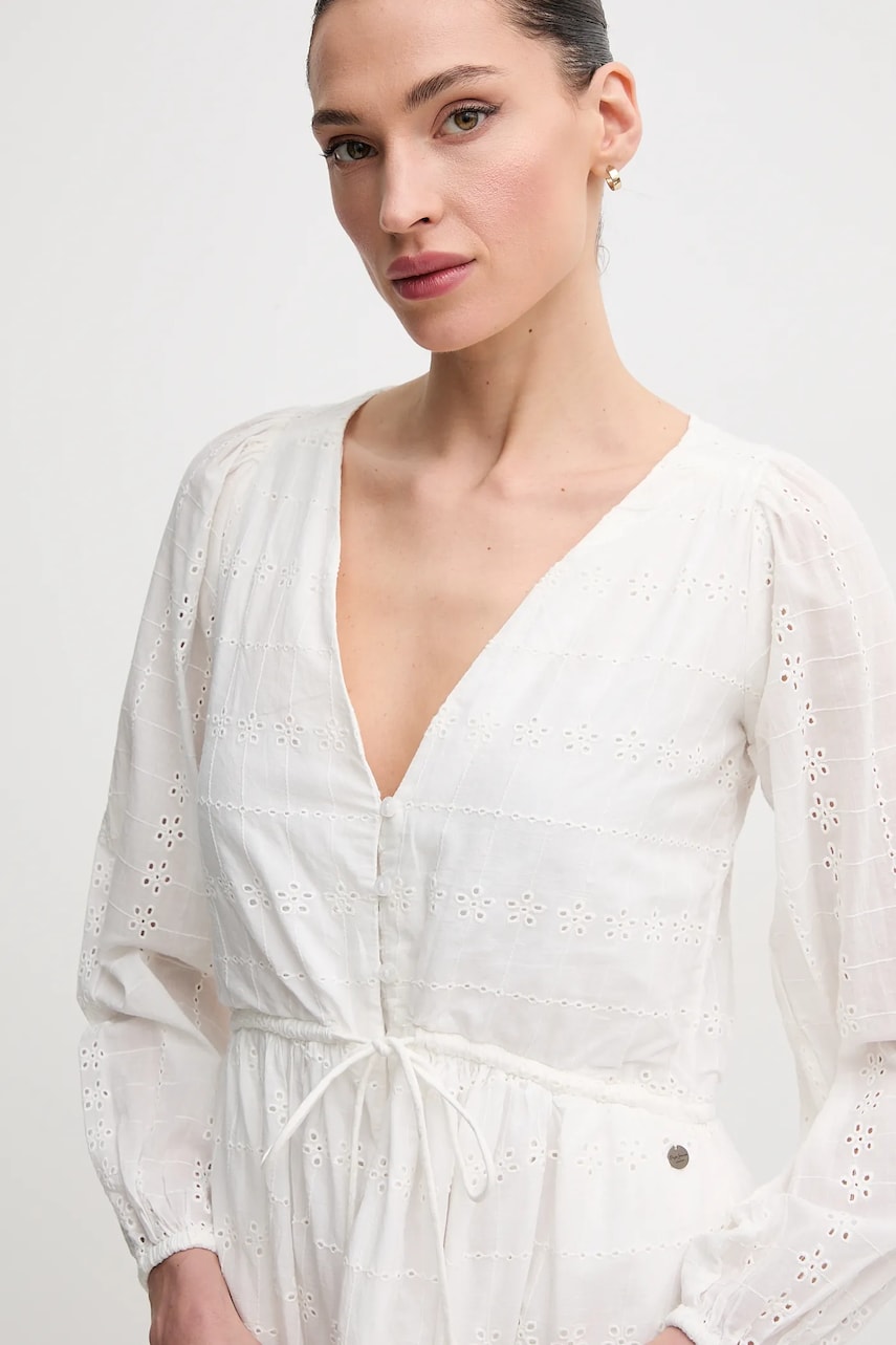 Бавовняна сукня Pepe Jeans DEEPTY колір бежевий midi розкльошена PL953693