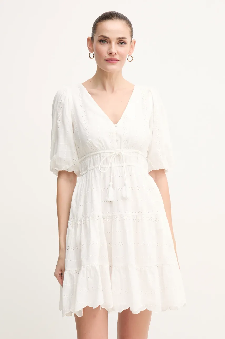 Pepe Jeans rochie din bumbac DAY culoarea bej, mini, evazată, PL953694