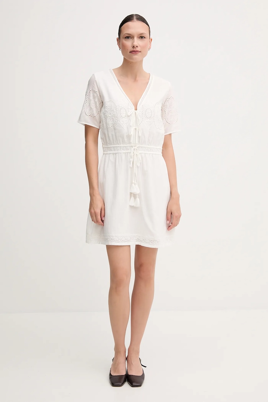Платье Pepe Jeans EDEN цвет бежевый mini расклешенное PL953699 Платье Pepe Jeans EDEN цвет бежевый mini расклешенное PL953699