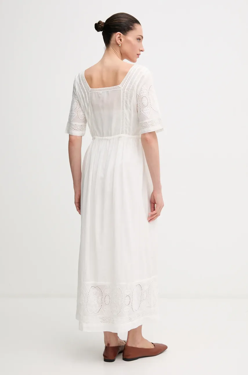 Платье Pepe Jeans ELEANOR цвет бежевый maxi расклешённое PL953700 Платье Pepe Jeans ELEANOR цвет бежевый maxi расклешённое PL953700