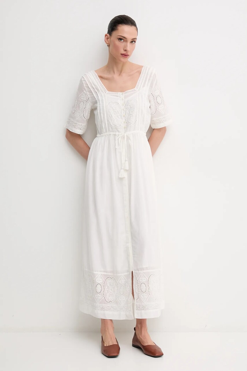Сукня Pepe Jeans ELEANOR колір бежевий maxi розкльошена PL953700