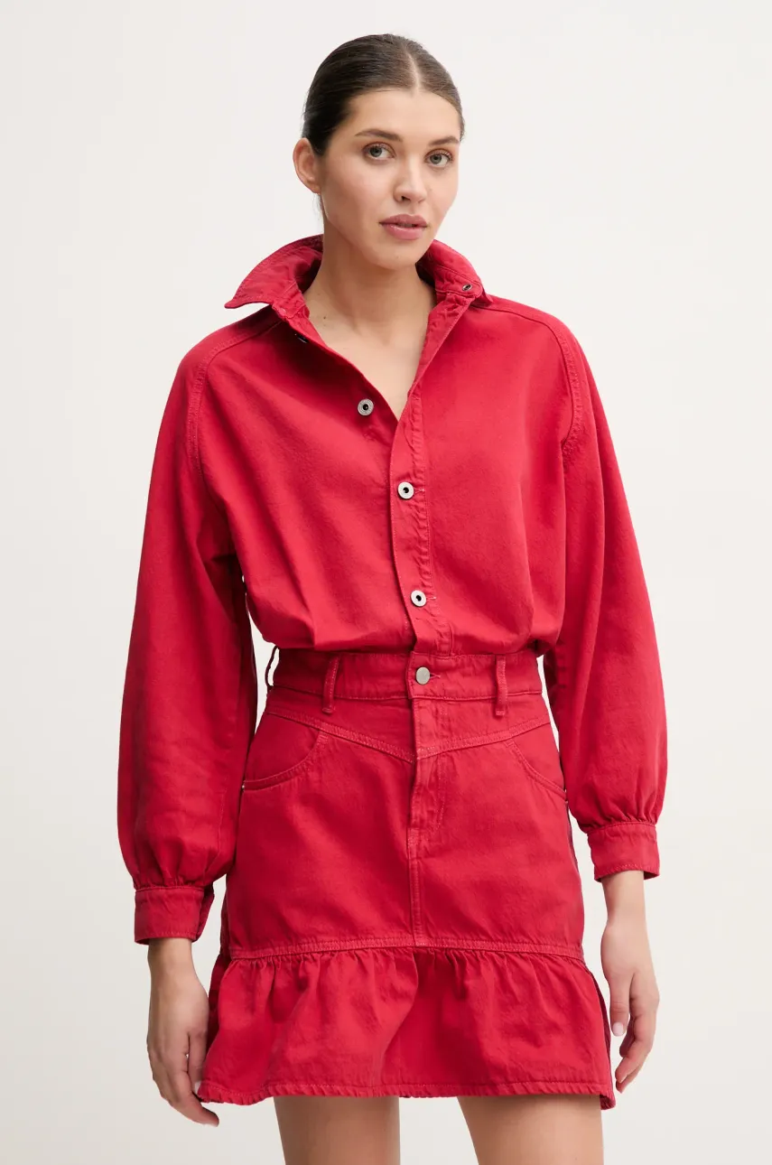 Pepe Jeans rochie din denim MELISSA culoarea rosu, mini, mulată, PL953724