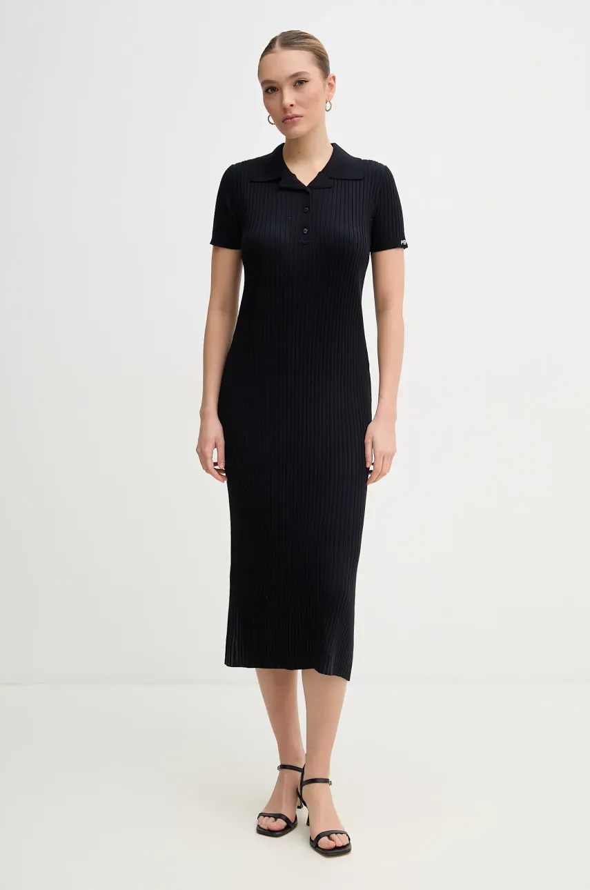 Pepe Jeans rochie PATRICIA culoarea bleumarin, midi, mulată, PL953730