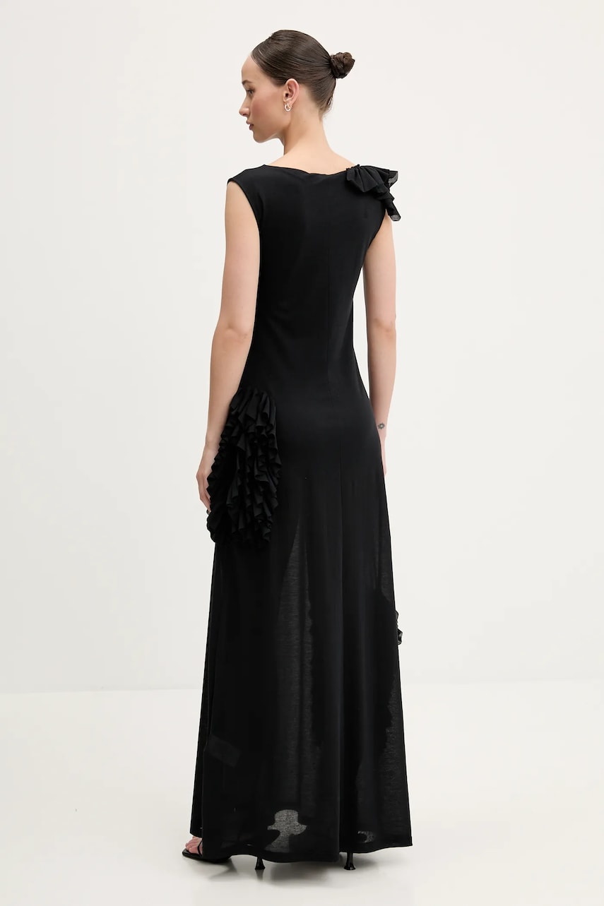 Сукня MSGM колір чорний maxi пряма 3842MDA49.257310