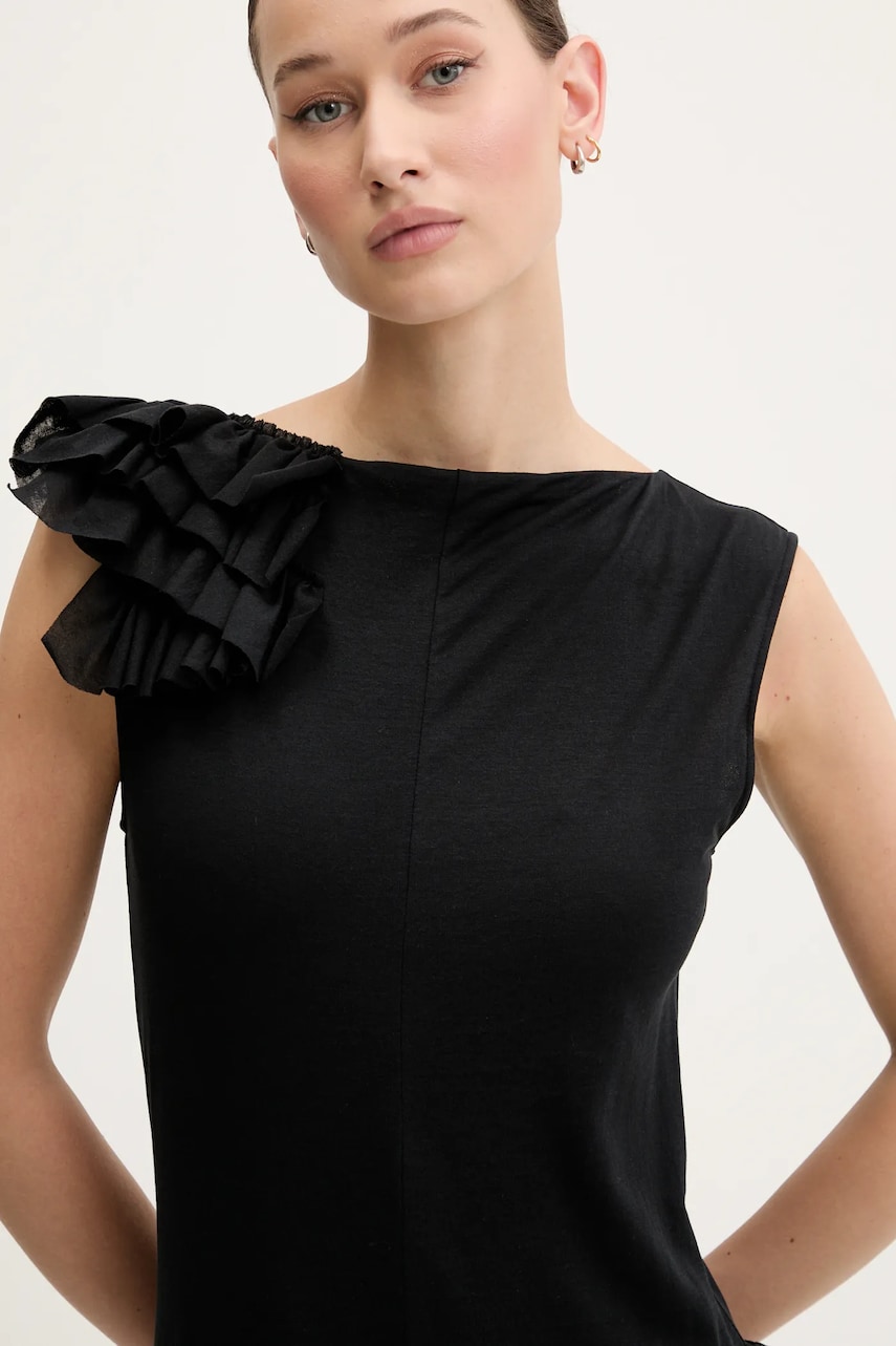 Сукня MSGM колір чорний maxi пряма 3842MDA49.257310