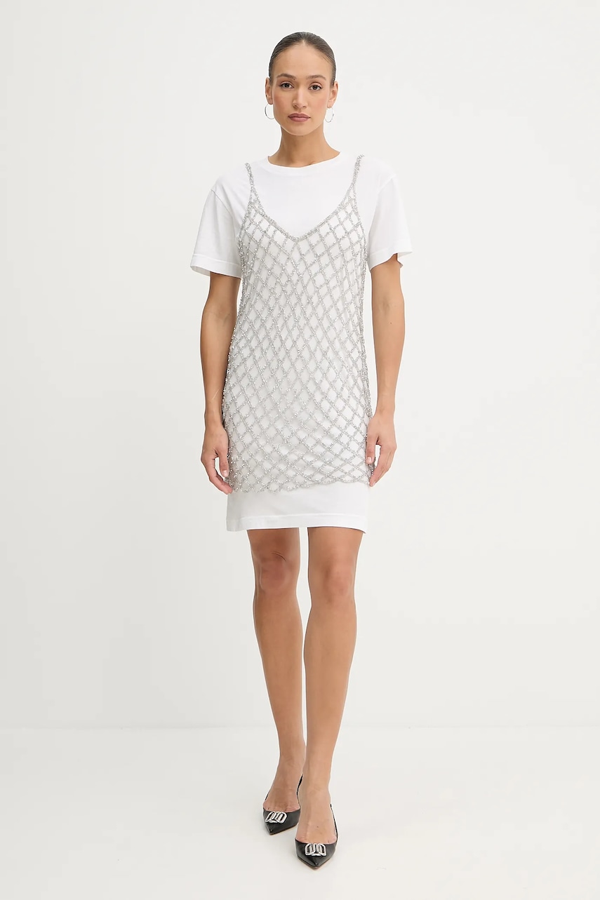 Платье Pinko цвет серебрянный mini прямое 105144 A2LT Платье Pinko цвет серебрянный mini прямое 105144 A2LT