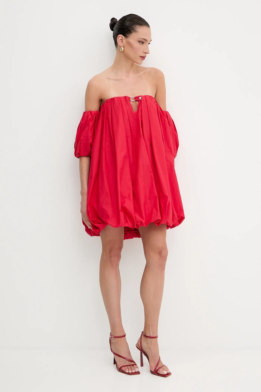 Хлопковое платье Pinko цвет красный mini oversize 105211 A2LD