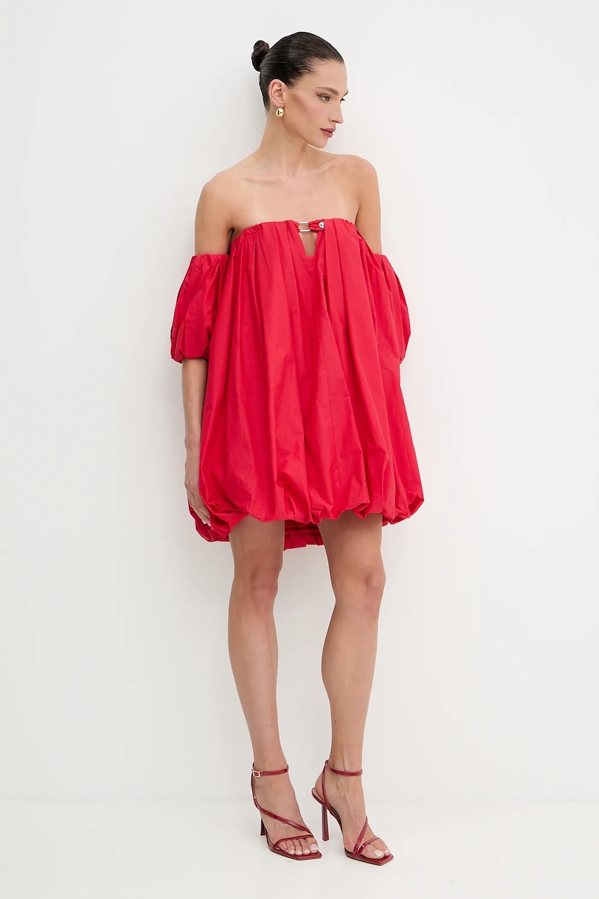 Хлопковое платье Pinko цвет красный mini oversize 105211 A2LD Хлопковое платье Pinko цвет красный mini oversize 105211 A2LD