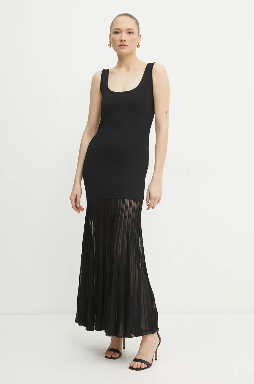 MICHAEL Michael Kors rochie culoarea negru, maxi, evazată, MF482LFBFD