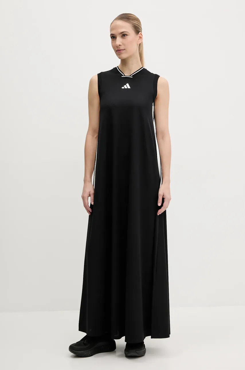 adidas rochie Tiro culoarea negru, maxi, dreaptă, JG4118