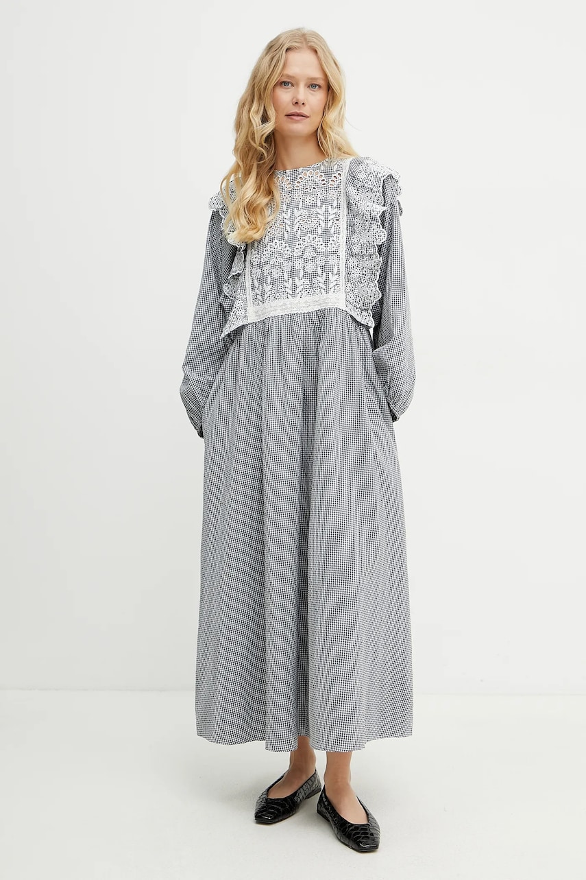 Weekend Max Mara rochie culoarea bleumarin, midi, evazati, 2515221011600 Weekend Max Mara rochie culoarea bleumarin, midi, evazati, 2515221011600