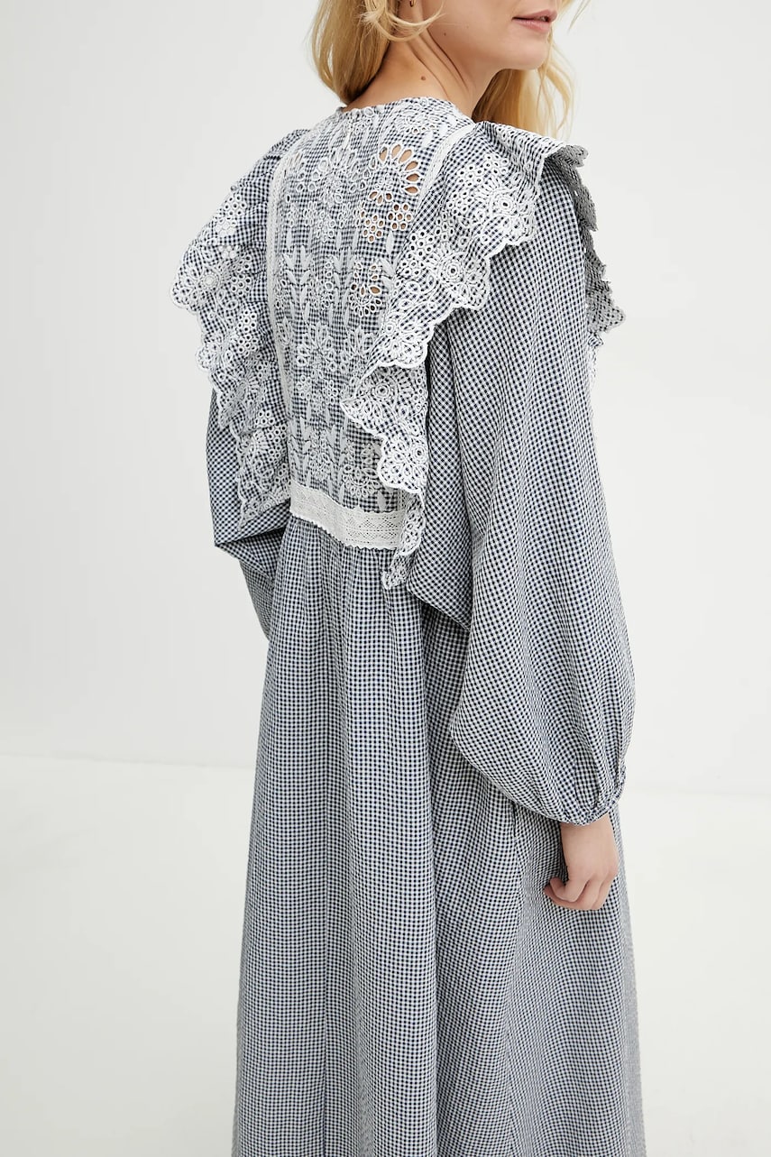 Сукня Weekend Max Mara колір синій midi розкльошена 2515221011600