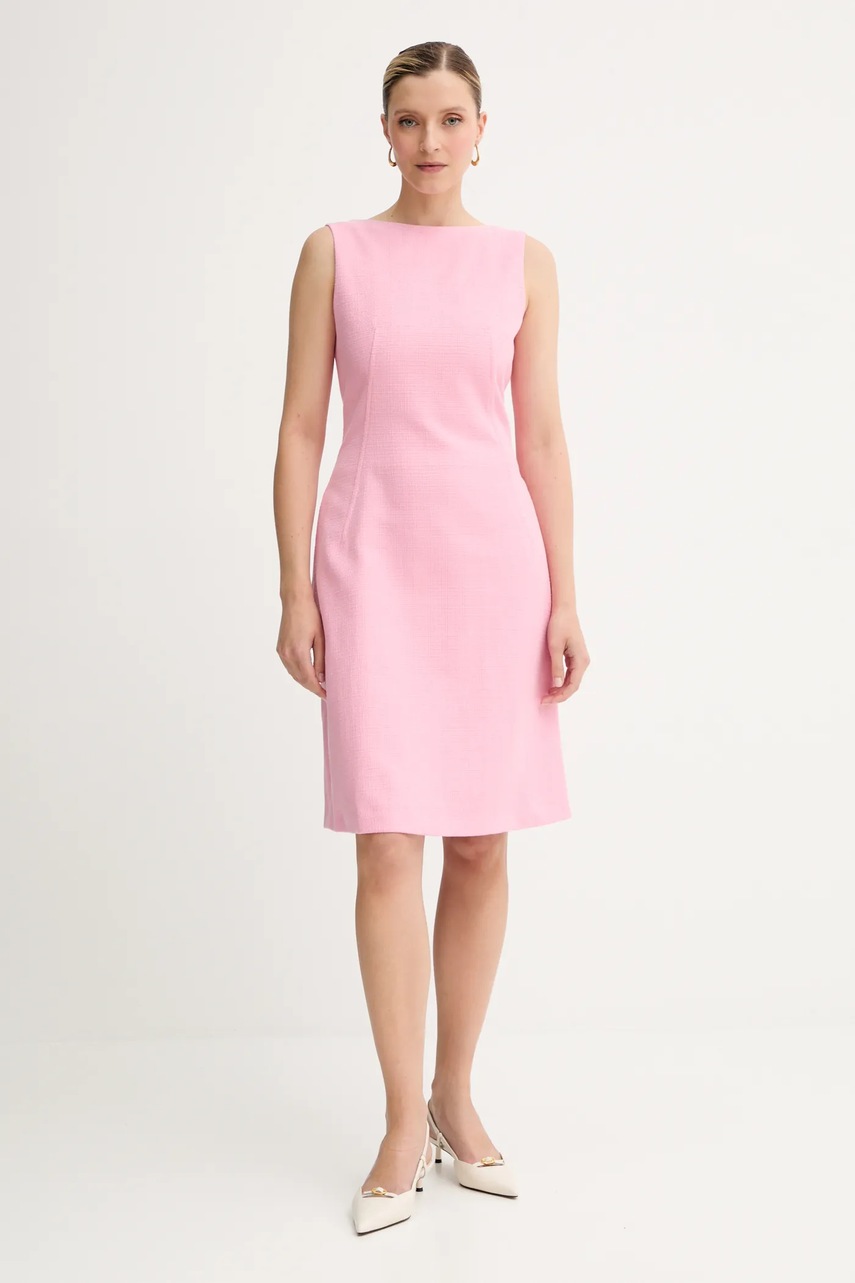 Бавовняна сукня Weekend Max Mara колір рожевий mini розкльошена 2515221016600