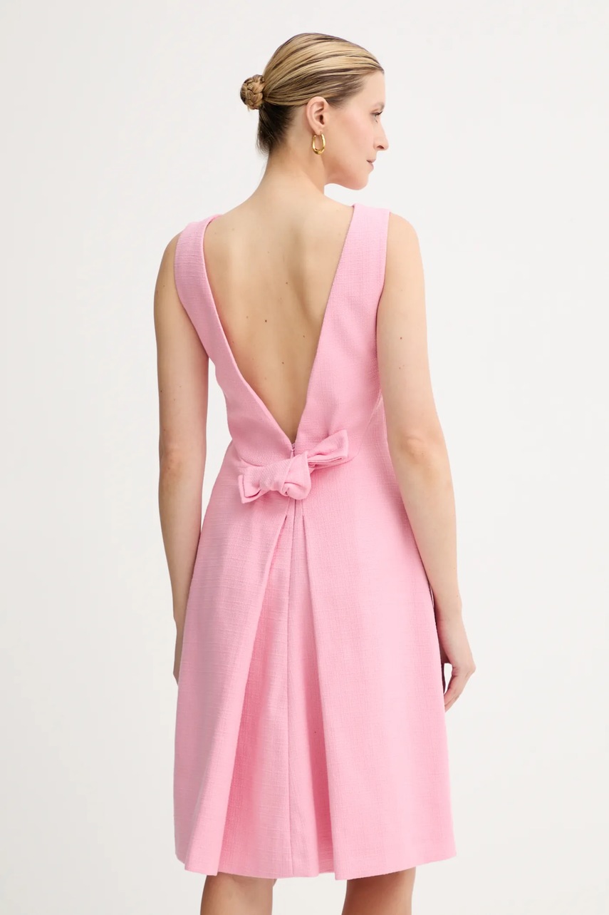 Бавовняна сукня Weekend Max Mara колір рожевий mini розкльошена 2515221016600