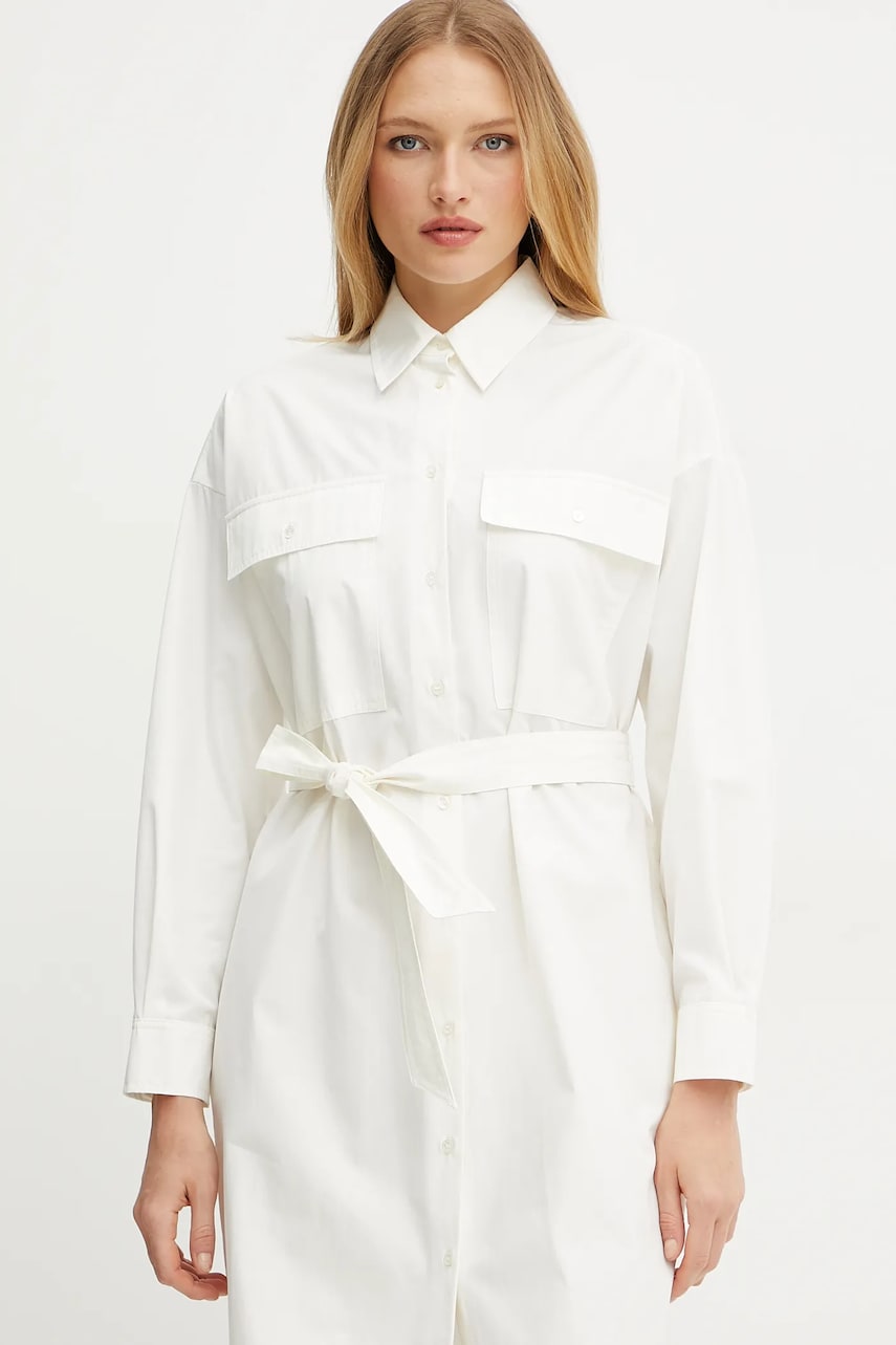 Бавовняна сукня Weekend Max Mara колір бежевий mini пряма 2515221082600