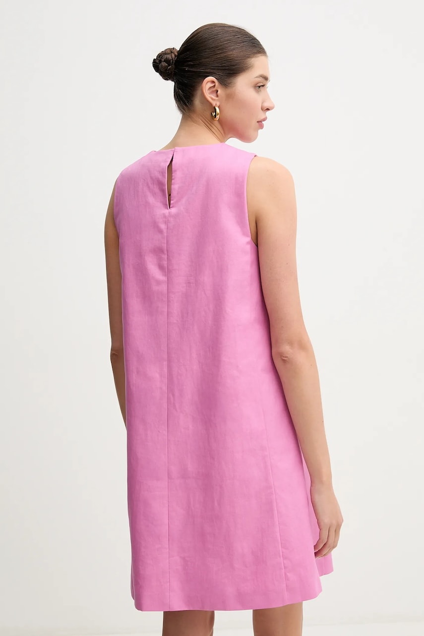 Сукня з домішкою льону Weekend Max Mara колір фіолетовий mini розкльошена 2515221102600