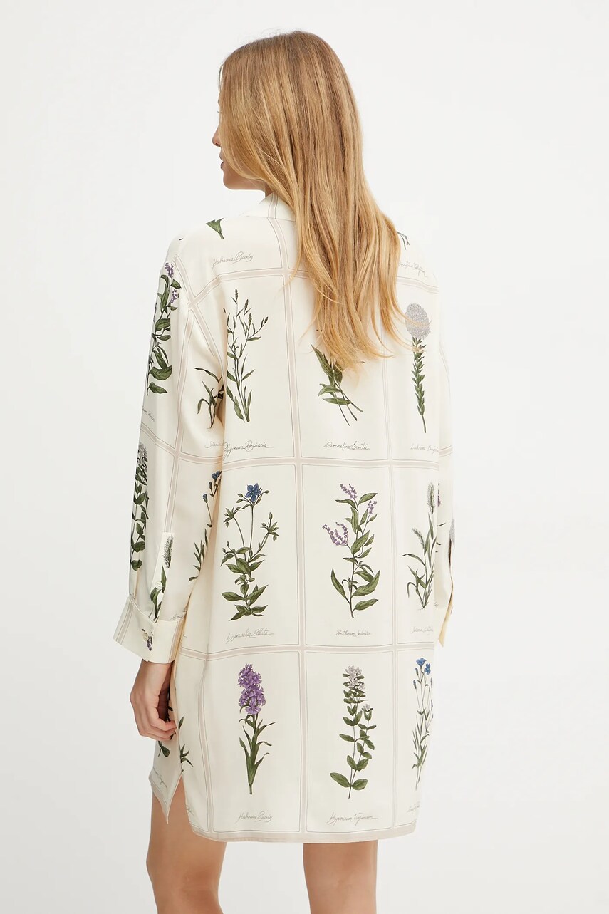 Шовкова сукня Weekend Max Mara колір бежевий mini oversize 2515221172600