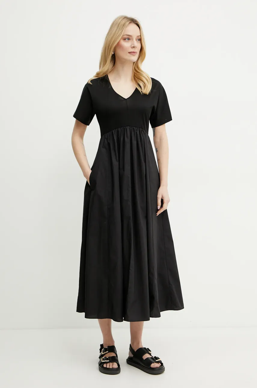 Weekend Max Mara rochie culoarea negru, midi, evazată, 2515621082600