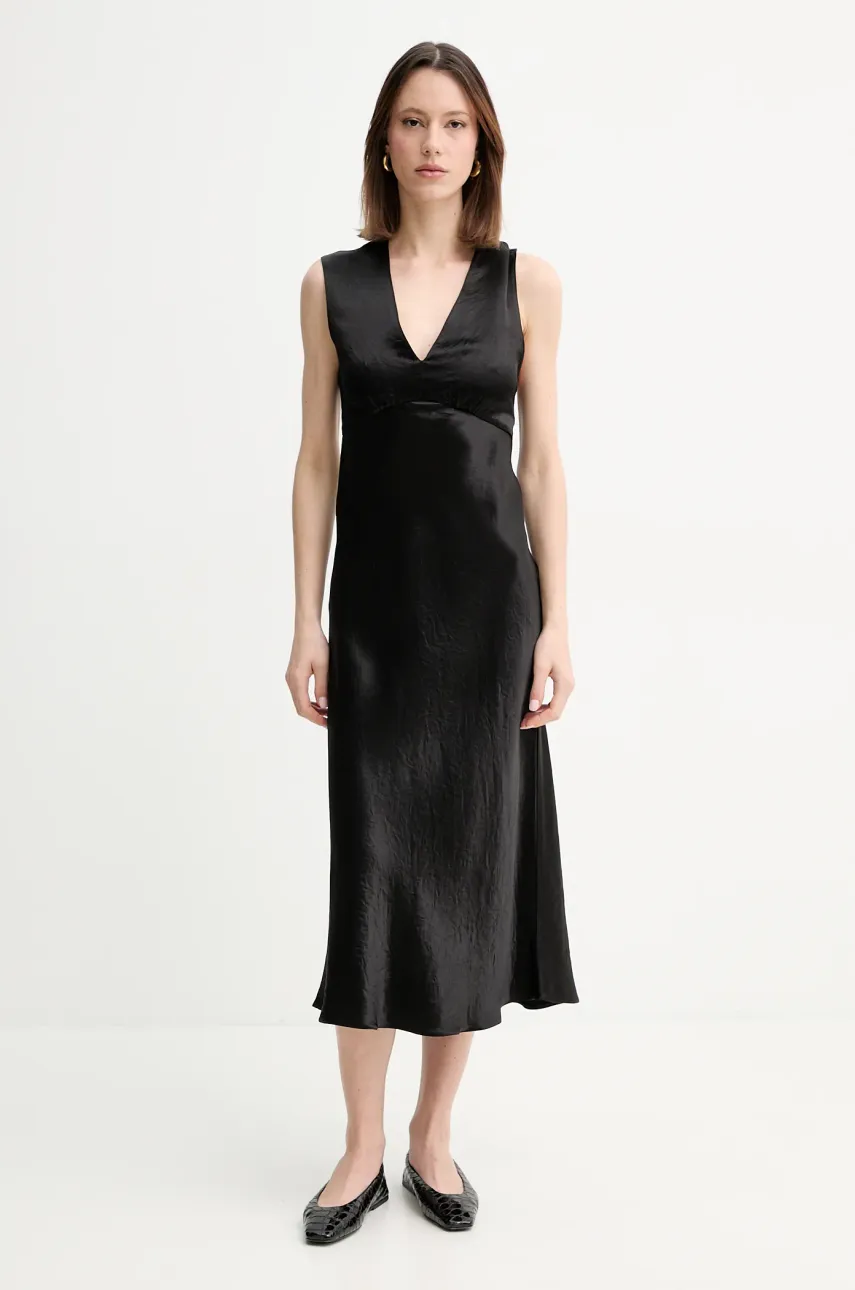 MM rochie culoarea negru, maxi, dreaptă, 2516221048600