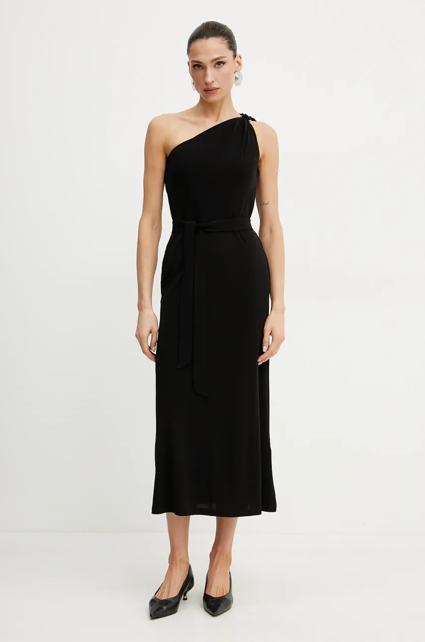 MM rochie culoarea negru, maxi, evazată, 2516621068600