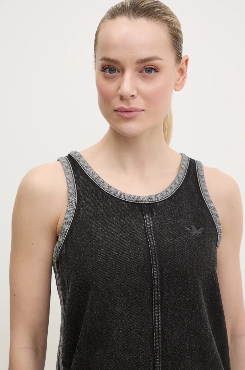 Rifľové šaty adidas Originals DENIM 3S DRESS