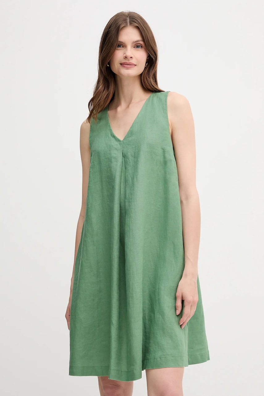 United Colors of Benetton rochie din in mini, evazată, 4AGHDV0AX