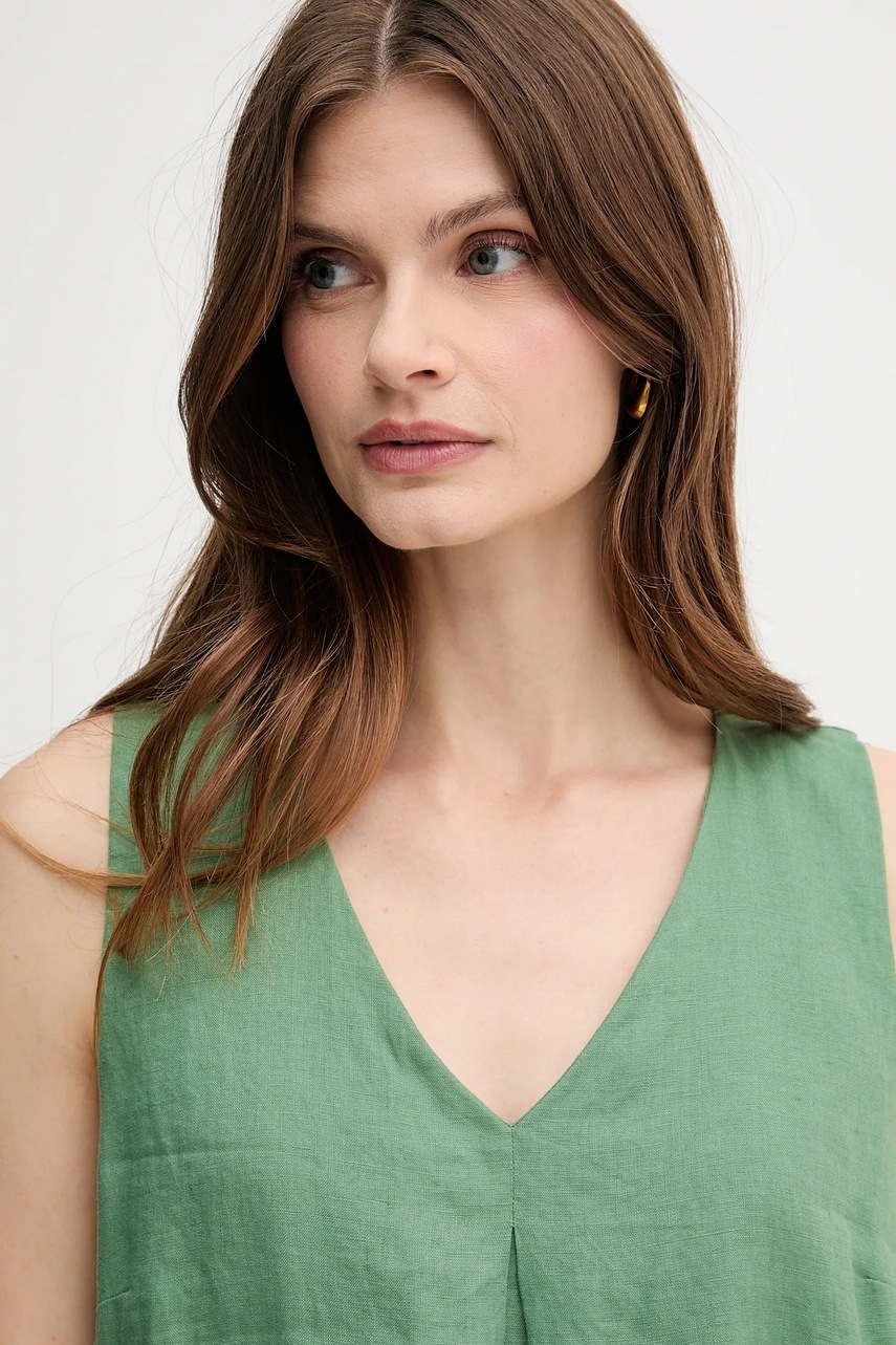 Льняна сукня United Colors of Benetton mini розкльошена 4AGHDV0AX