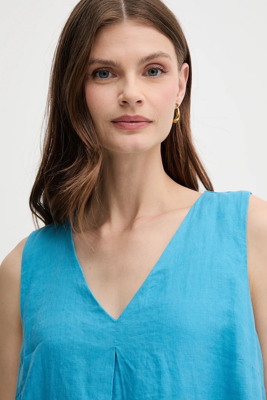 Льняна сукня United Colors of Benetton mini розкльошена 4AGHDV0AX