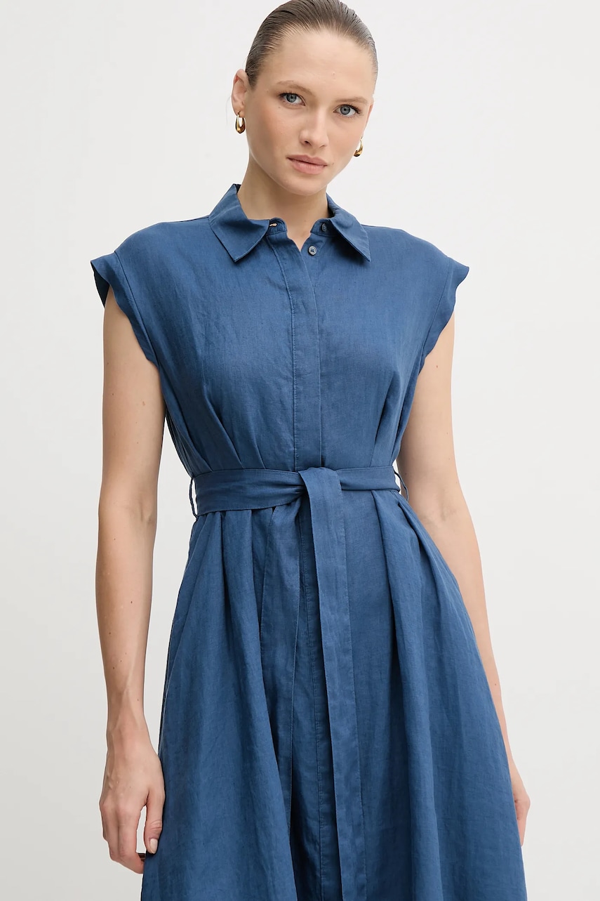 Льняна сукня United Colors of Benetton mini розкльошена 4AGHDV0B1
