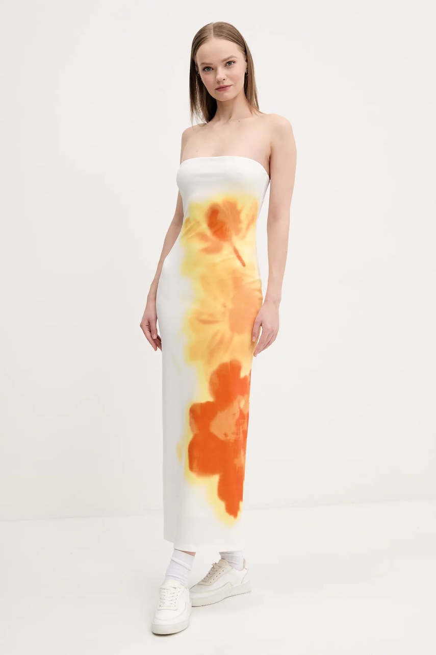 Desigual rochie AMBERES culoarea alb, maxi, mulată, 25SWVK49