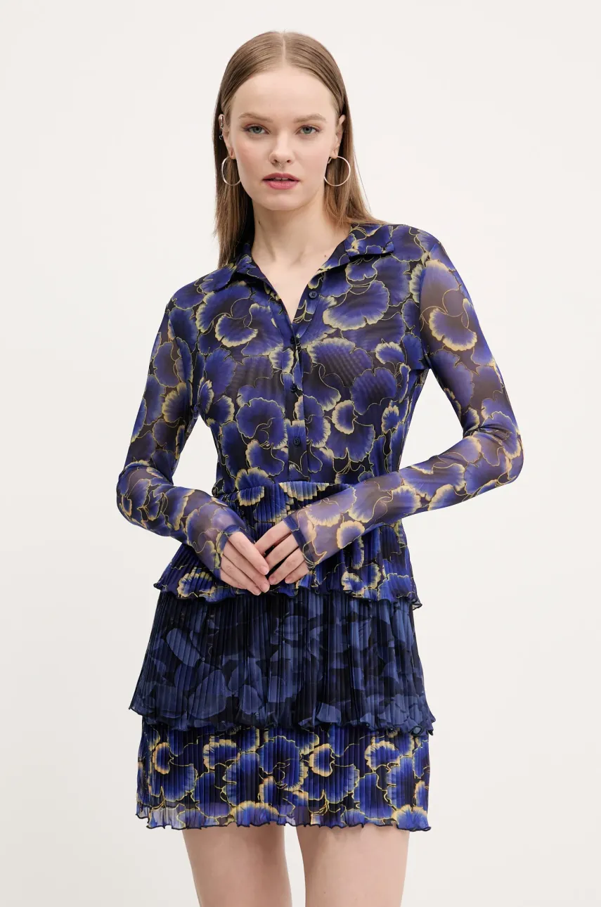 Desigual rochie CELLS LACROIX culoarea bleumarin, mini, evazată, 25SWVK29