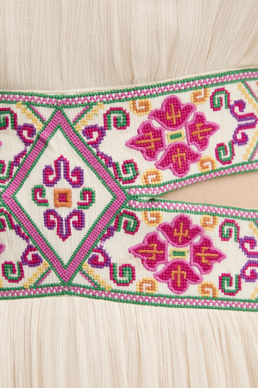 Сукня Desigual ELEMENT колір бежевий maxi розкльошена 25SWVW98