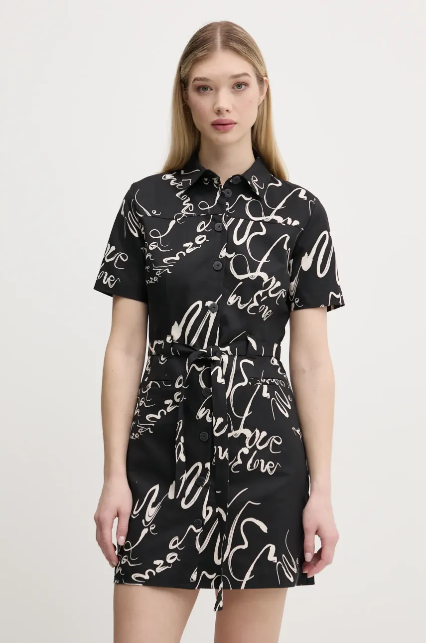 Desigual rochie RODAS culoarea negru, mini, dreaptă, 25SWVW38