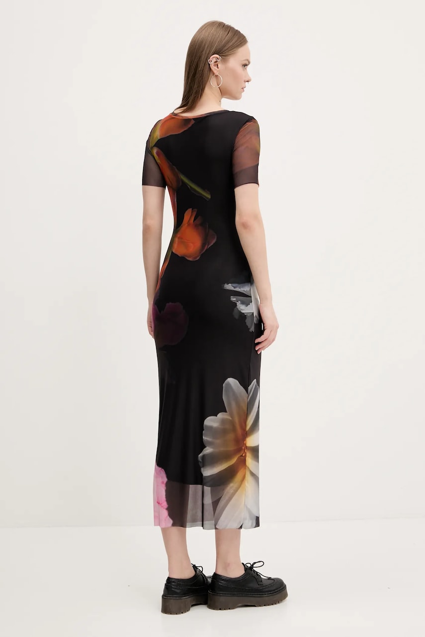 Сукня Desigual ROTERDAM колір чорний maxi облягаюча 25SWVK12