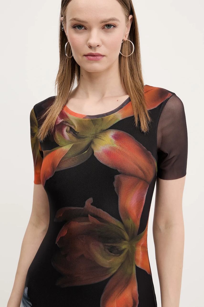 Сукня Desigual ROTERDAM колір чорний maxi облягаюча 25SWVK12