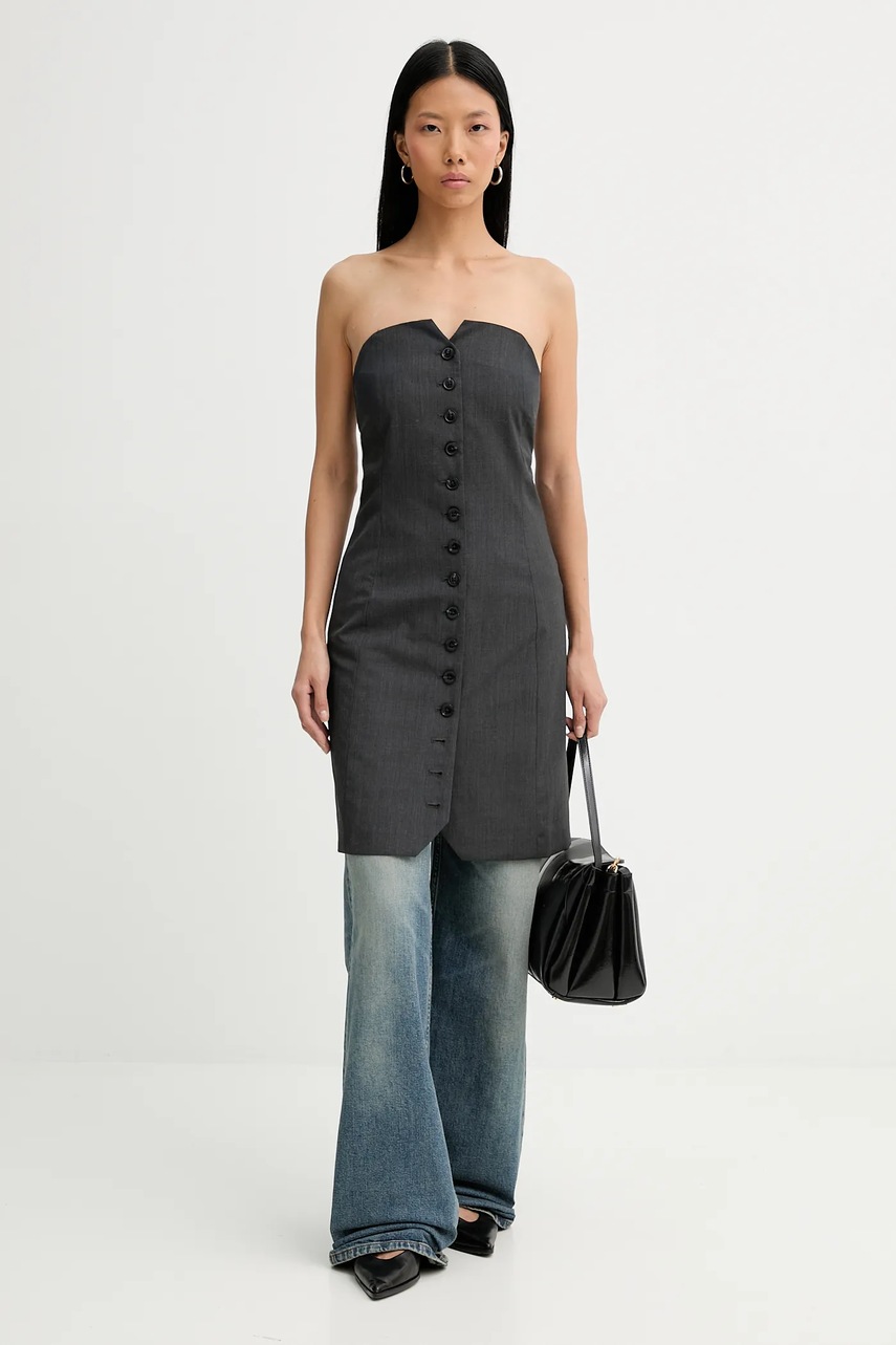 Сукня з домішкою вовни Samsoe Samsoe Saellen колір сірий mini облягаюча F24400132