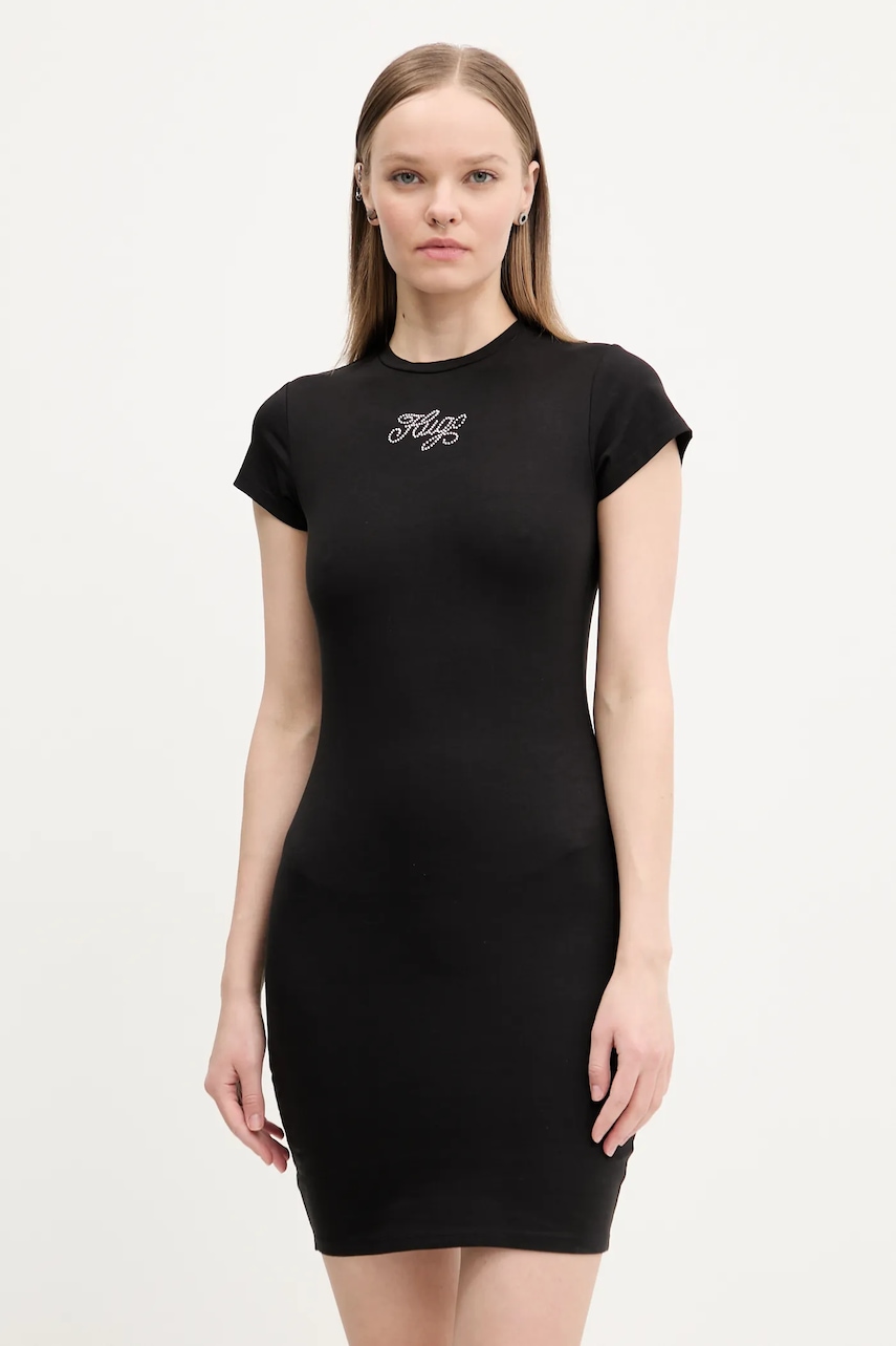Hugo Blue rochie culoarea negru, mini, mulată, 50537240