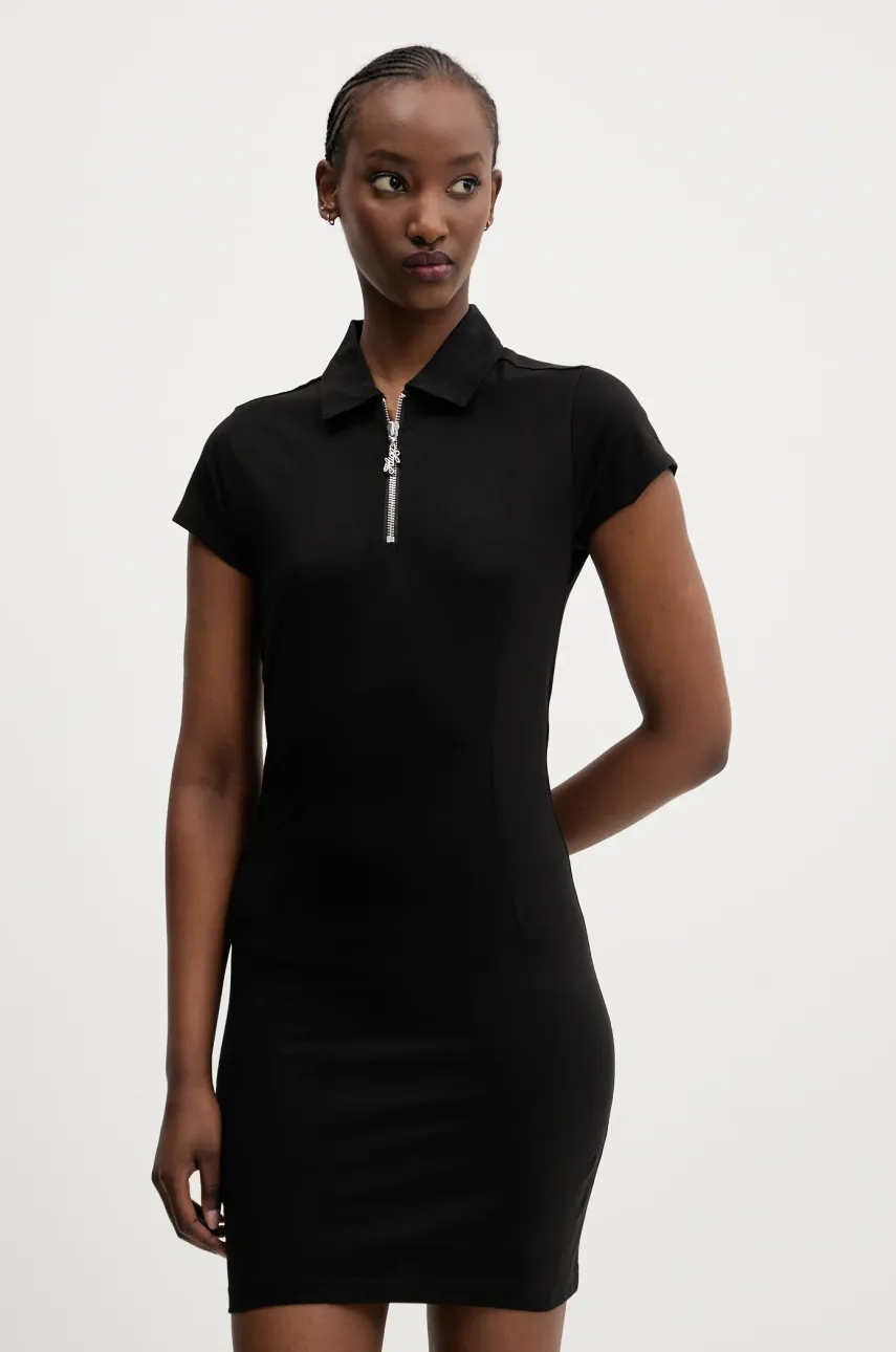 Hugo Blue rochie culoarea negru, mini, mulată, 50537417