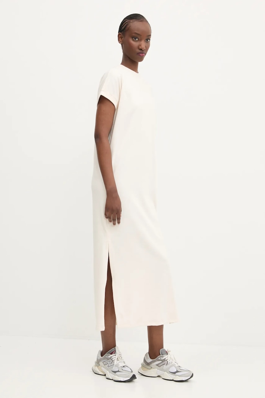 Бавовняна сукня Hugo Blue колір бежевий maxi oversize 50540389