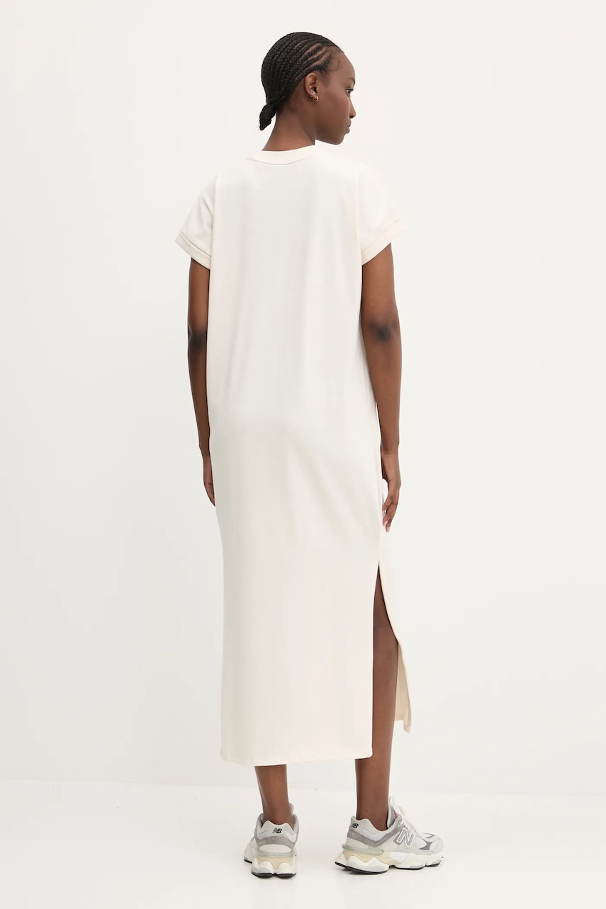 Бавовняна сукня Hugo Blue колір бежевий maxi oversize 50540389