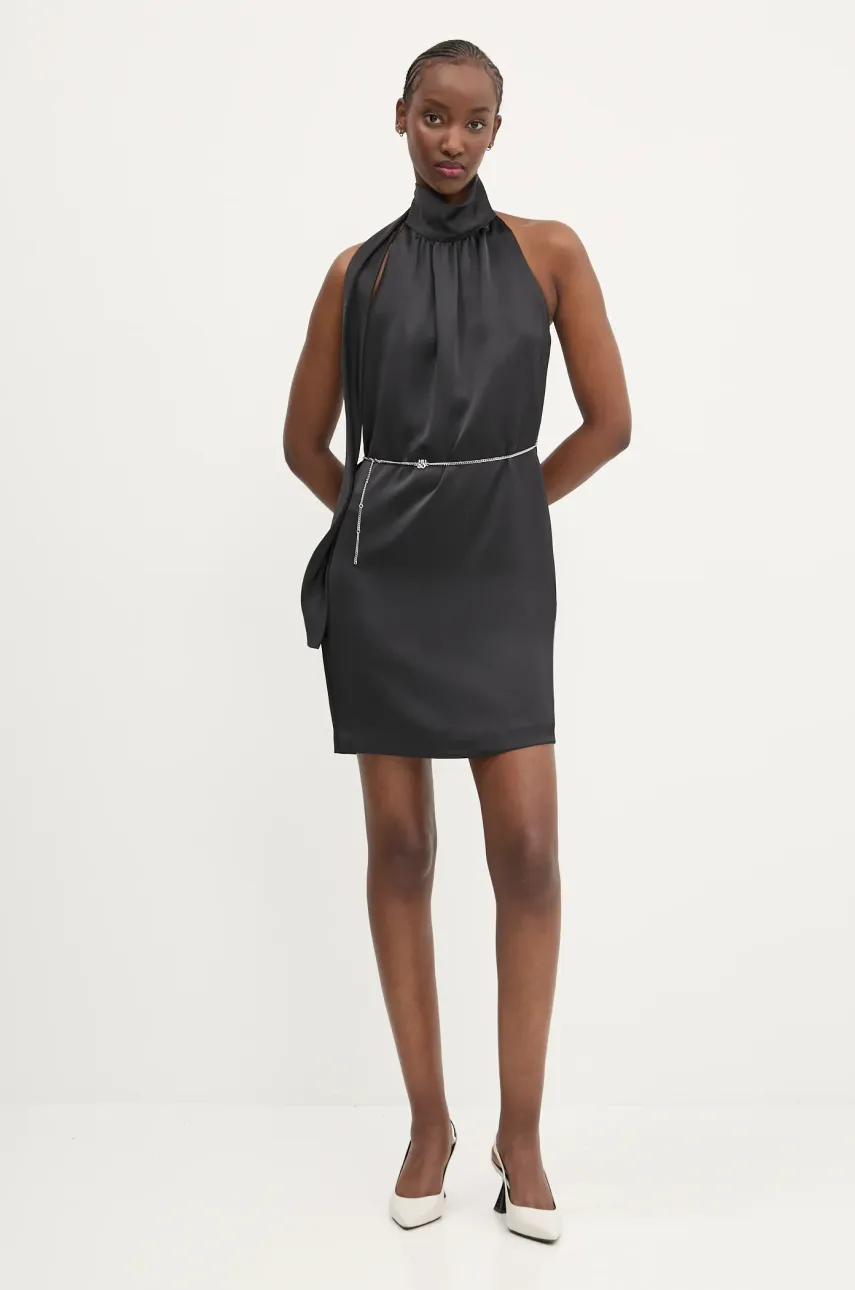 HUGO rochie culoarea negru, mini, dreaptă, 50536440