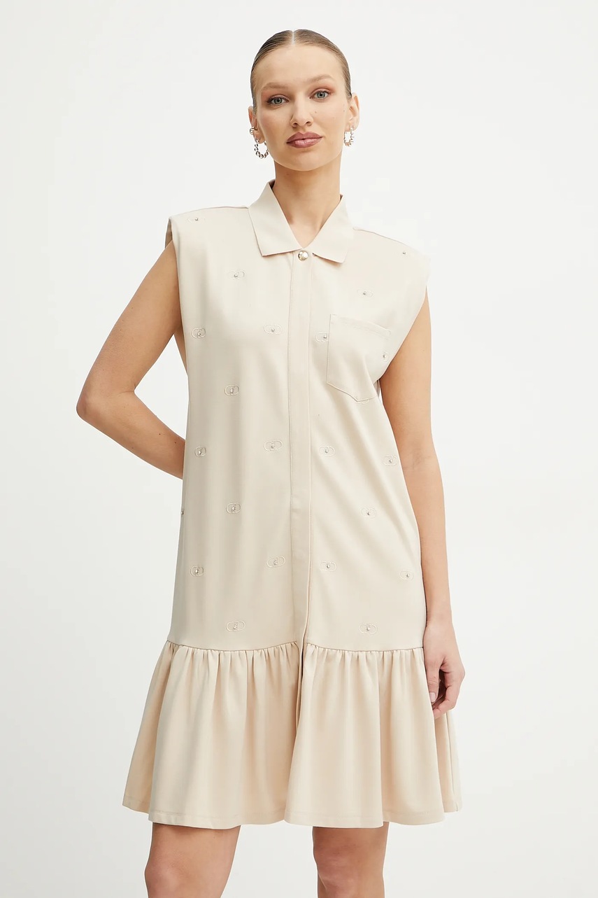 Levně Šaty Liu Jo béžová barva, mini, TA5191 J5942