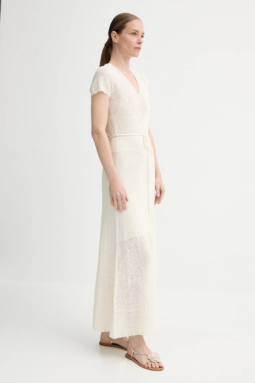 Вовняна сукня ZADIG&VOLTAIRE колір бежевий maxi пряма KWDR01193