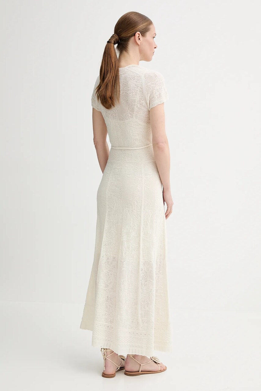 Вовняна сукня ZADIG&VOLTAIRE колір бежевий maxi пряма KWDR01193