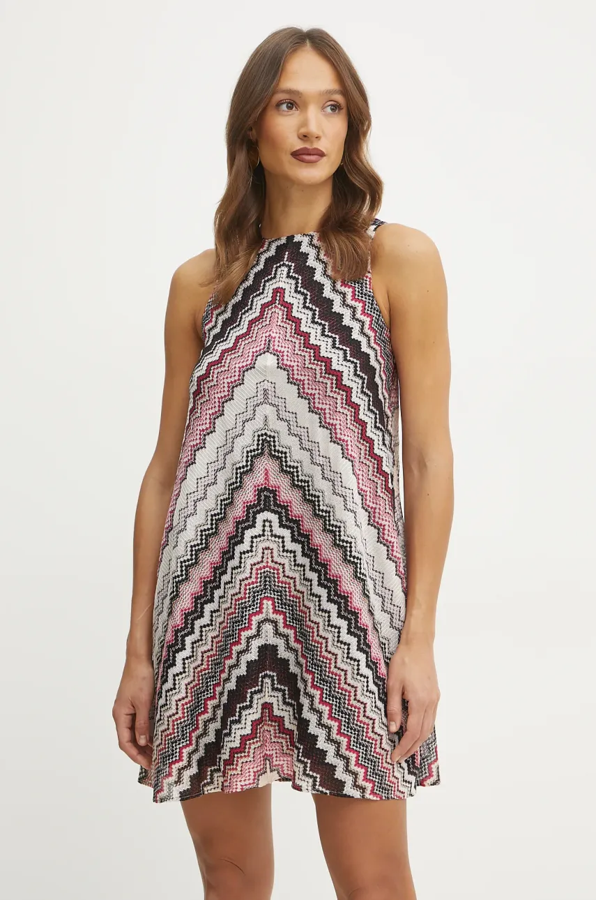 Missoni rochie culoarea roz, mini, evazată, DS25SG1L.BR00ZV